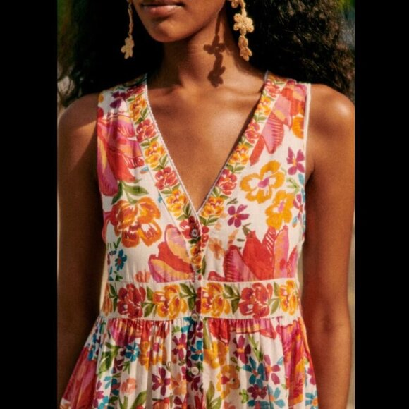 NWT Sezane X Farm Rio Alamedee Maxi Dress Size 4 - Picture 4 of 17